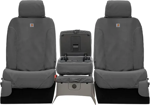 Vista 2 de Covercraft Carhartt SeatSaver - Fundas de asiento personalizadas Compatible con Ford F-150 2015-2018 1ª fila 40/20/40 asiento de banco, grava