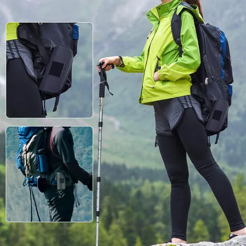 Vista 8 de Estuche rígido para gafas de sol, funda táctica Molle con cremallera, estuche de transporte de nailon 1000D con clip