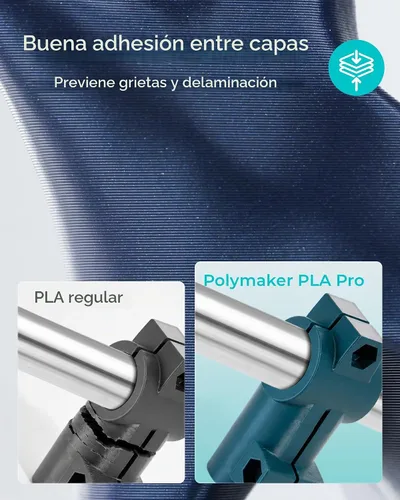 Vista 4 de Polymaker PLA Pro Filament 1.75mm 1KG Black, High-Impact Resistance Tough, High Speed Up to 300mm/s, Clean Surface, Low-Warp, Easy to Print on