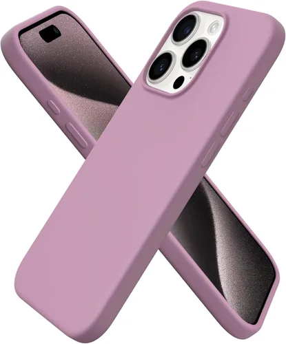 Vista 15 de ORNARTO Funda compatible con iPhone 15 Pro de 6.1 pulgadas, silicona líquida de 3 capas cubierta completa de goma de gel suave, funda protectora