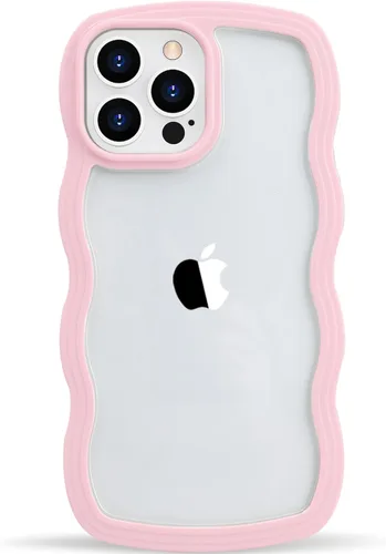 Vista 7 de LOEV Funda transparente diseñada para iPhone 7 Plus, iPhone 8 Plus con borde ondulado, bonita funda transparente con forma de onda rizada, a prueba