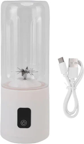 Vista 6 de Licuadora de exprimidor USB de tamaño personal, 16.9 fl oz, gran capacidad con batería de 1500 mAh para bebidas de bricolaje (blanco)