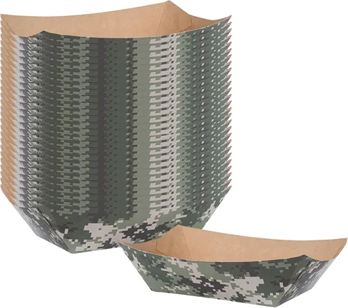 Vista 16 de Restaurantware Bio Tek - Botes de comida de 2 libras, 200 bandejas de papel desechables – Barcos de papel blanco resistentes a la grasa