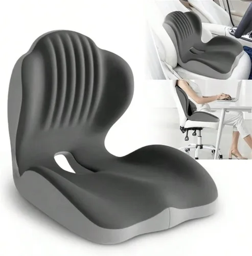Vista 9 de Cojín ergonómico de espuma viscoelástica, cojín de asiento con soporte lumbar integrado, espuma viscoelástica antideslizante con diseño integrado