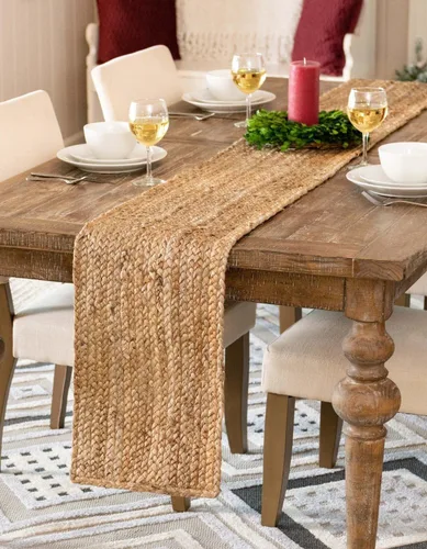 Vista 16 de Unique Loom Alfombra trenzada de la colección de yute - Dhaka (1' 2" x 6' 1", camino de mesa, gris)