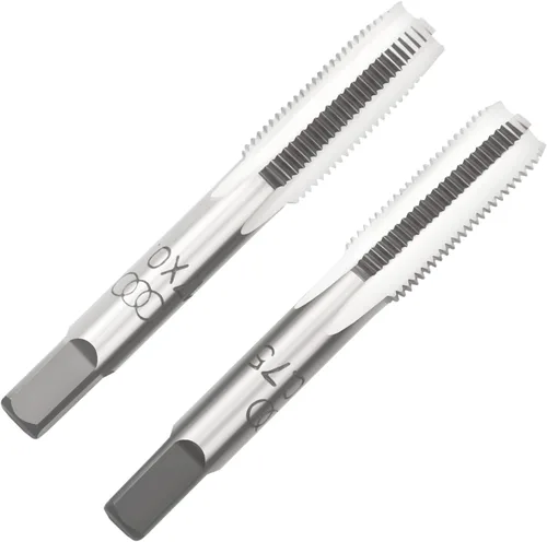 Vista 9 de M2 X 0.4 Mano métrica de grifo, mano derecha M2 X 0.016 in roscado mano grifo 1 par M2 X 0.4 Hand Tap 1Pair, Made of Alloy Tool Steel, Includes a