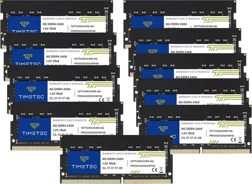 Vista 19 de Timetec Premium 8GB DDR4 2400MHz (DDR4-2400) PC4-19200 (PC4-2400T) sin ECC sin búfer 1.2V CL17 1Rx8 de rango único 260 pines SODIMM, módulo