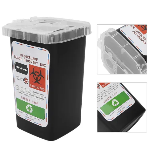 Vista 6 de Contenedor de hoja de eliminación, cuchillo de afeitado de sellado fuerte, caja de recogida, caja de afeitar de seguridad para hombres, peluquería