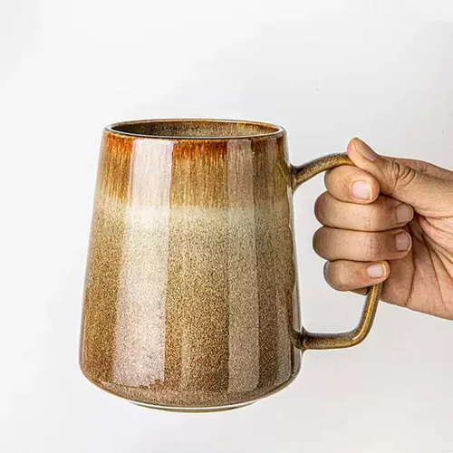 Vista 3 de Taza de café grande de cerámica de 24 onzas con asa, taza de café vintage, taza de té extra grande para oficina y hogar, apta para lavavajillas