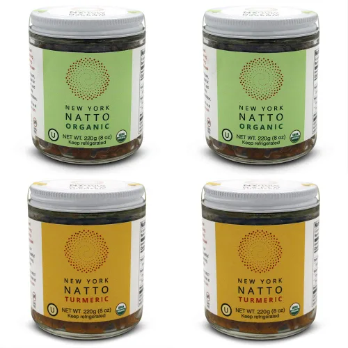 Vista 5 de New York Natto Organic - Superalimento probiótico japonés hecho fresco en Nueva York - Certificado orgánico - 4 frascos, 8 onzas (7.76 oz) por frasco