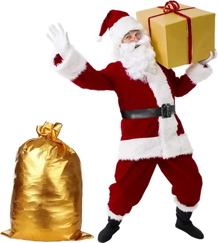 Vista 6 de Disfraz de Papá Noel de Navidad disfraz de Papá Noel de peluche trajes de Papá Noel