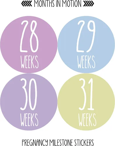 Vista 6 de Adhesivo semanal para el crecimiento del embarazo, de semana a semana, embarazada, esperando fotos, recuerdo de maternidad, panza de bebé