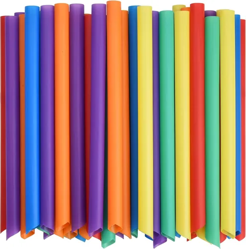 Vista 11 de ALINK 100 pajitas Boba de plástico negro, 0.472 in extra anchas desechables para té de burbujas, perlas popping – 8.5 pulgadas