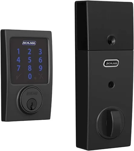 Vista 10 de Schlage Connect BE469ZP CEN 716 - Cerradura de seguridad inteligente con alarma incorporada, moldura Century en bronce envejecido