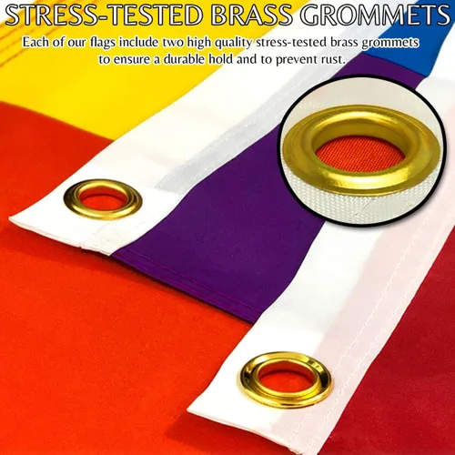 Vista 5 de FlagJoint - Bandera no binaria de 3 x 5 pies, bandera del orgullo LGBTQ+, colores vibrantes, resistente a los rayos UV, ojales de latón, poliéster