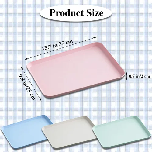 Vista 2 de Bandejas de comida rápida de 10 x 14 pulgadas, popote de trigo, bandeja rectangular para servir, bandeja de almuerzo y cena, bandejas de cafetería