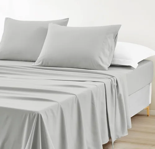 Vista 17 de Chezmoi Collection Juego de sábanas y fundas de almohada de tamaño individual lavado a piedra, 3 piezas, extra suave, transpirable, resistente a
