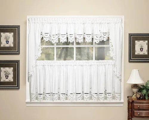 Vista 12 de Today's Curtain Imperial Classic - Cenefa de corte dibujada, 14 pulgadas, color beige