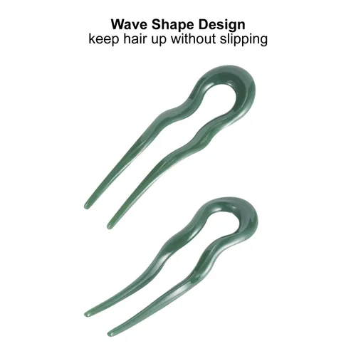 Vista 4 de Lawie Paquete de 7 horquillas de plástico para el cabello, palillos, horquillas para el cabello, palillos tallados huecos largos, pinzas