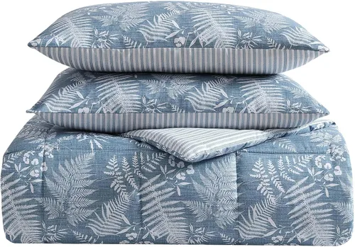 Vista 10 de Eddie Bauer - Juego de edredón individual, ropa de cama reversible suave con funda a juego, juego de ropa de cama lujosa inspirada en flores Helecho