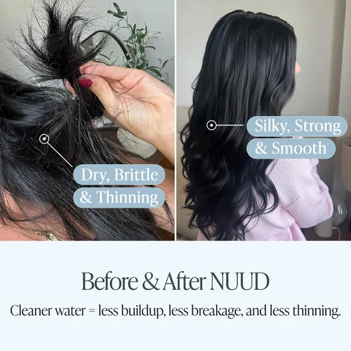 Vista 2 de NUUD Cabezal de ducha filtrado, elimina el cloro, los metales pesados y los contaminantes para un cuero cabelludo, piel y cabello más saludables