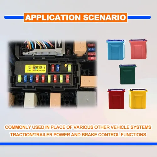 Vista 5 de Kit de fusibles de bloque pequeño cuadrado de perfil bajo para automóvil, 20A, 30A, 40A, 50A, 60A, para automóvil, SUV, RV, caravana, carrito