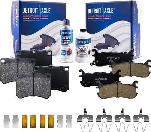 Vista 41 de Detroit Axle - Pastillas de freno para Ford F-150 99-03, 02 Lincoln Blackwood, Pastillas de freno de cerámica delanteras y traseras con repuesto