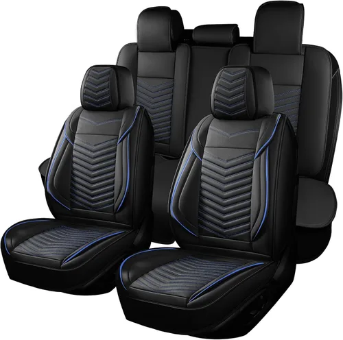 Vista 26 de HChengkikz - Fundas de asiento de automóvil, transpirables e impermeables de piel sintética para automóviles, funda de asiento universal