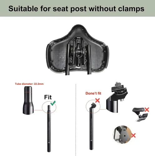 Vista 3 de THALOUS Asiento de bicicleta con respaldo de gran tamaño, cómodo, repuesto de silla de montar de bicicleta, espuma viscoelástica suave, cojín