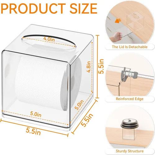 Vista 3 de Funda de cuero sintético para caja de pañuelos