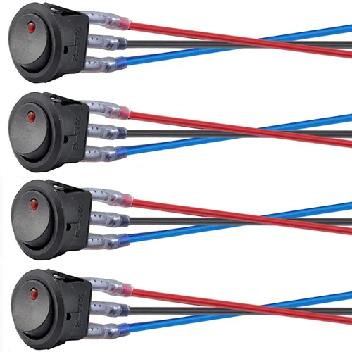 Vista 9 de Interruptor de palanca basculante, 12 V, 20 A, 24 V, 10 A, 3 pines, luz azul, encendido y apagado, KCD1, mini interruptor de palanca circular