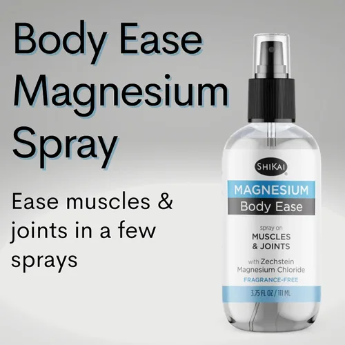 Vista 2 de ShiKai Magnesium Body Ease Spray (3.75 fl oz) Spray tópico para aliviar músculos y articulaciones Proporciona beneficios del magnesio Refresca