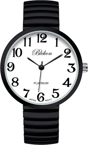 Vista 5 de Blekon Collections Nuevo Reloj de Moda con Correa Elástica de Tamaño Super Grande, Movimiento Japonés PC21J