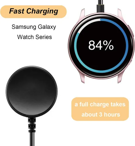 Vista 4 de Cargador para Samsung Galaxy Watch 4/4Classic/3/Active 2/Active, cable de carga USB de repuesto para Galaxy Watch 4 Classic/3/Active 2/Active