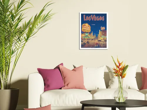 Vista 3 de Pacifica Island Art Las Vegas Nevada Bonanza Air Lines - Póster vintage de viaje de aerolínea por Kerne Erickson - Cartel de metal vintage de 8 x 12