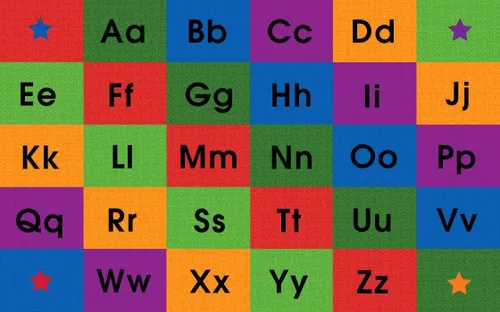 Vista 13 de KidCarpet.com ABC Rainbow - Alfombra para aula con 24 asientos, rectangular de 7 pies 6 pulgadas x 12 pies