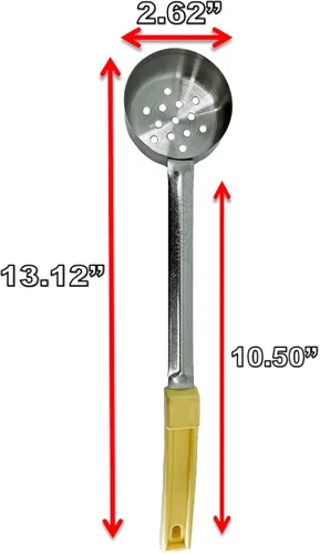 Vista 3 de Cuchara de servir de acero inoxidable para control de porciones, paquete de 2 (3 onzas, perforada)