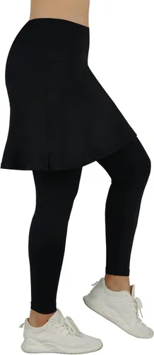 Vista 3 de Falda atlética con leggings, leggings con falda de tenis para mujer con bolsillo