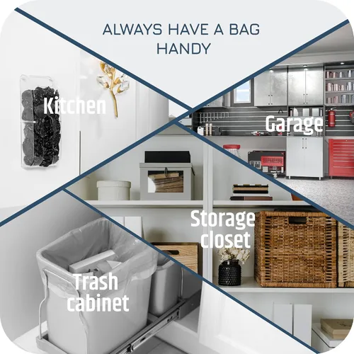 Vista 8 de Manterio Organizador de bolsas de plástico para montaje en pared, protector de bolsas de plástico duradero para comestibles, a prueba de manchas