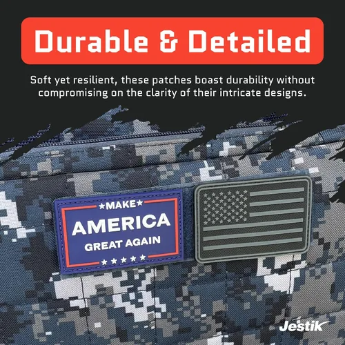 Vista 5 de Jestik Parche de PVC, Parches Divertidos, Parche de Moral Táctico Humorístico con cierre de velcro, bonitos parches para mochilas, uniformes America