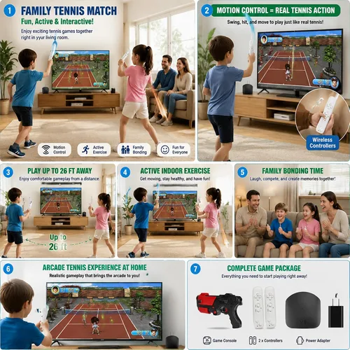 Vista 8 de Consola de juegos de TV, consola de videojuegos retro para niños y adultos, consola integrada de 200 juegos de TV clásicos, compatible con salida