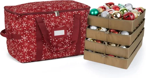 Vista 50 de Covermates Keepsakes Bolsa de almacenamiento ajustable para adornos, con asas de transporte, protección acolchada, ruedas dobles, almacenamiento