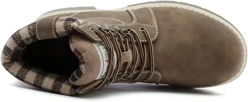 Vista 4 de ANJOUFEMME Botas de trabajo para senderismo y nieve de invierno para mujer