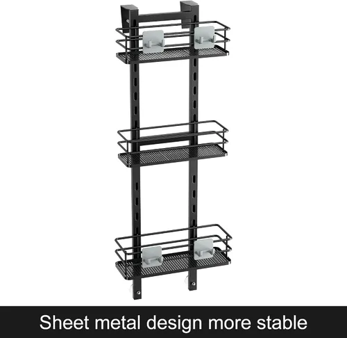 Vista 9 de Orimade Organizador ajustable para colgar sobre la puerta de la ducha con ganchos, estante organizador de baño, estante de almacenamiento, cesta