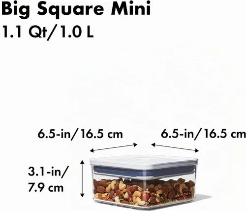 Vista 3 de OXO Good Grips POP - Recipiente hermético de almacenamiento de alimentos - Caja Grande Mini 1.1 Qt Ideal para bolsitas de té, suministros