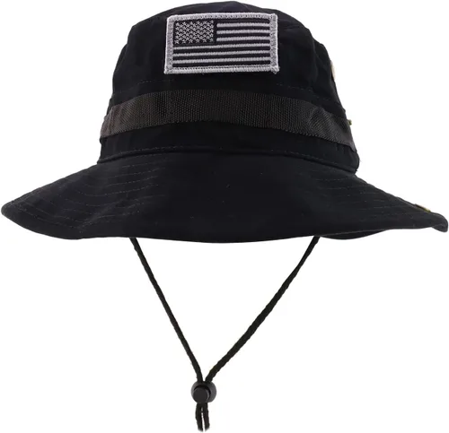 Vista 2 de Armycrew Gorra de estilo Boonie Jungle de tamaño grande con parche de bandera estadounidense