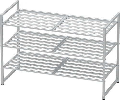 Vista 6 de Simple Houseware - Zapatero apilable de 3 niveles, superficie en rejilla, color negro