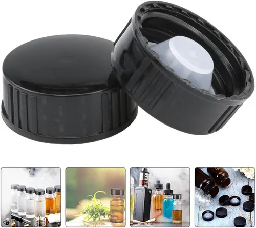 Vista 3 de Tapón de rosca sellada de polietileno negro, 12 unidades, 1.102 in, tapa de rosca sellada de polietileno negro, adecuada para productos químicos