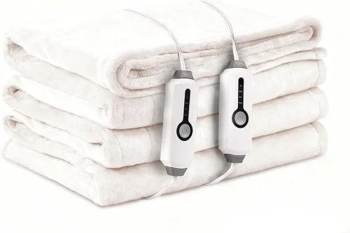 Vista 12 de LaffyLo Manta Eléctrica con Calefacción Tamaño Twin 62×84, Franela Transpirable y Lujosa, Regalo Suave y Cálido con Protección contra