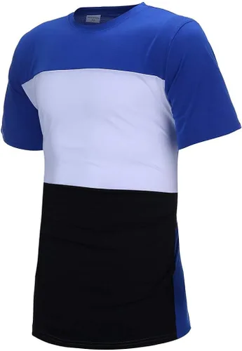 Vista 3 de Stoota Chándal casual ajustado para hombre, conjunto deportivo de retazos, camiseta de manga corta y pantalones cortos de verano